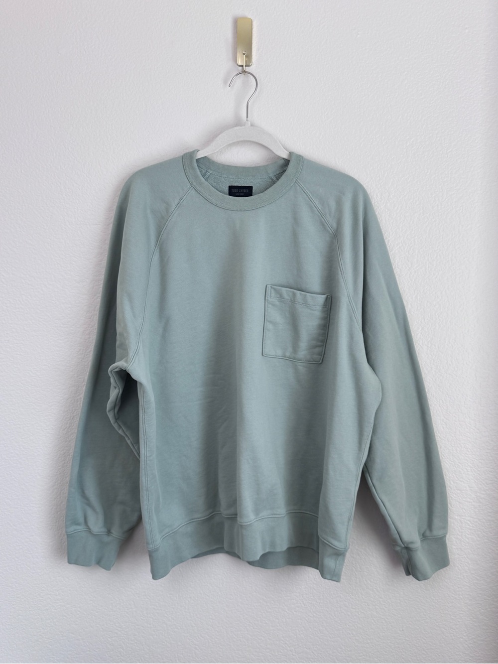 Todd Snyder Pocket Sweatshirt Mens XL Jade Green Terry Portugal Minimalist